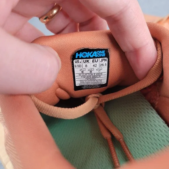 Hoka One One Clifton 8 Womens 9.5 Wide Running Shoes Orange 1121375 Summer Song - Picture 9 of 10